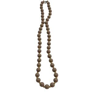 Vintage Women's Brown & Gold Beaded Necklace